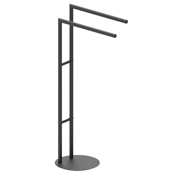 OMG Ayaklı Havluluk, İkili, Yuv.Dip, 42xh80x18cm - Mat Siyah