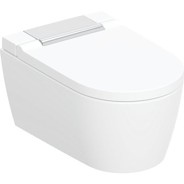 Geberit AquaClean Sela asma komple klozet sistemi: Klozet seramiği: beyaz / KeraTect, Tasarım kapak: krom / Parlak