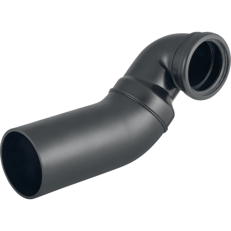 Asma klozet için Geberit PE 90° sifon dirseği, sağ dirsekli, uzatmalı: d=110mm, d1=110mm
