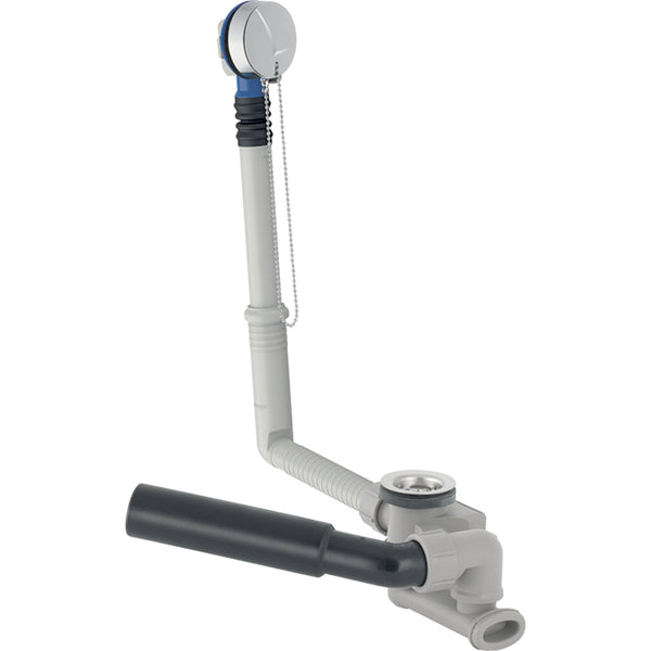 Geberit valf tapalı küvet trompleni, d52, hazır montaj setiyle: Kapak: krom / Parlak, d=40/50mm