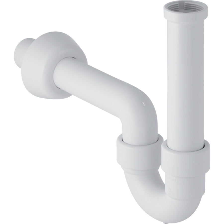 Lavabo ve bide için Geberit P tipi sifon, yatay çıkış: d=40mm, G=1 1/4″, alp beyazı