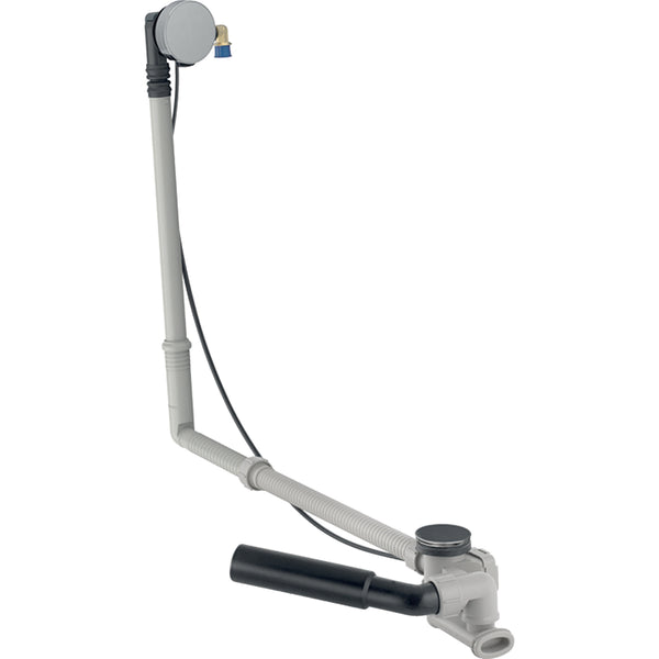Geberit döner kumandalı ve girişli küvet gideri, d52, 73 cm uzunluk, hazır montaj setli: krom / Parlak, d=40/50mm