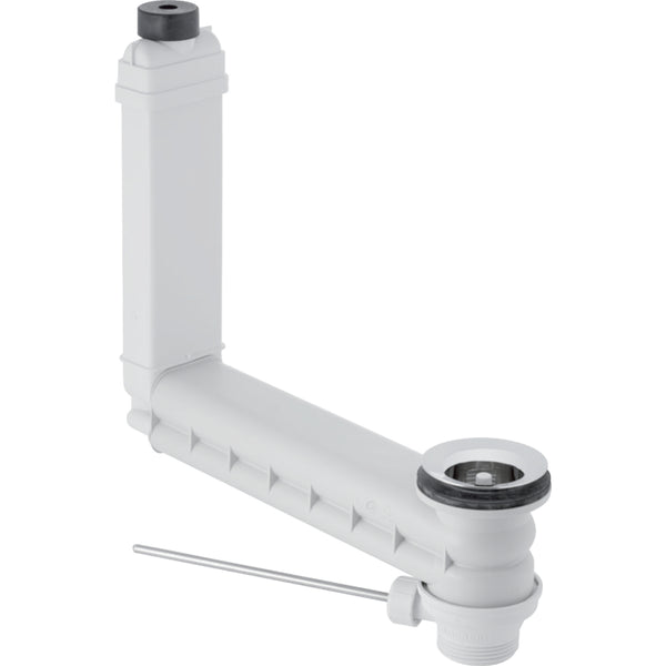 Geberit Clou kol kumandalı lavabo gideri: d=32mm, alp beyazı / Cilalanmış paslanmaz çelik