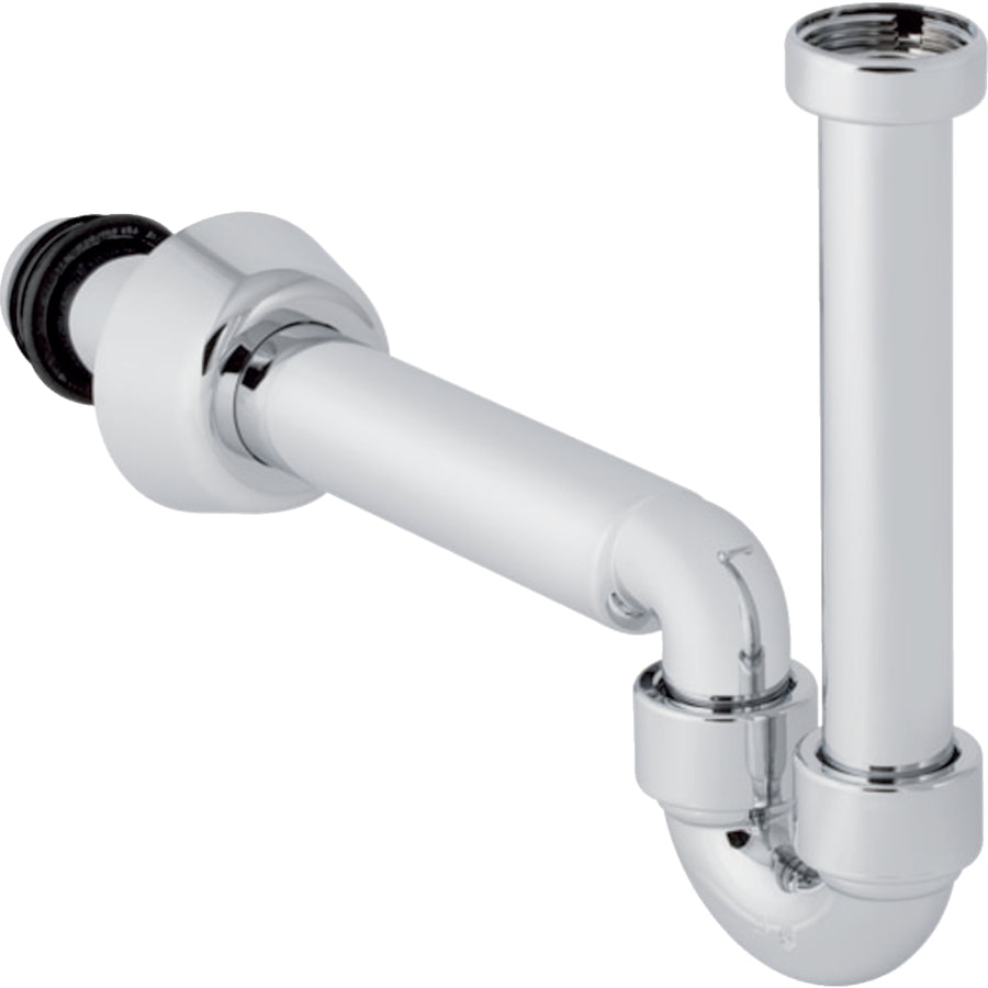Lavabo için Geberit P tipi sifon, adaptör conta, yatay çıkış: d=40mm, G=1 1/4″, krom / Parlak