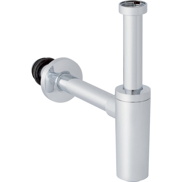 Lavabo için Geberit sifon, yatay çıkış, conta, duvar rozeti: d=32mm, G=1 1/4″, krom / Parlak