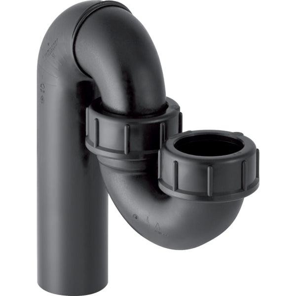 Lavabo için Geberit P tipi sifon, sıkıştırma bağlantılı, dikey giriş ve dikey çıkış: d=56mm, d1=56mm, siyah