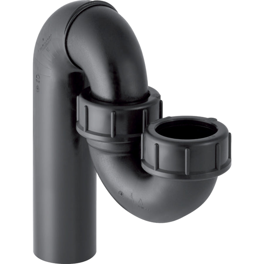 Lavabo için Geberit P tipi sifon, sıkıştırma bağlantılı, dikey giriş ve dikey çıkış: d=50mm, d1=56mm, siyah
