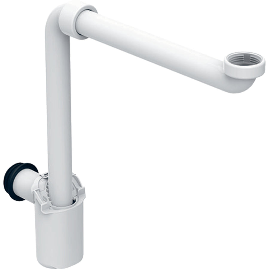 Lavabo için Geberit sifon, yer tasarruflu model, yatay çıkış: d=32mm, G=1 1/4″, alp beyazı