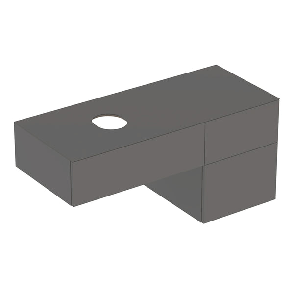Geberit VariForm çanak lavabo dolabı, üç çekmeceli, etajerli ve sifonlu: 120x55x51cm, Antrasit