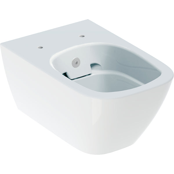 Geberit Smyle taharet fonksiyonlu asma klozet, kare, alçak tip, kapalı form, Rimfree