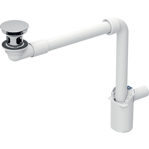Geberit yer tasarruflu lavabo sifonu, dar model, serbest çıkışlı ve valf tapalı: d=32mm, AB=40–45mm