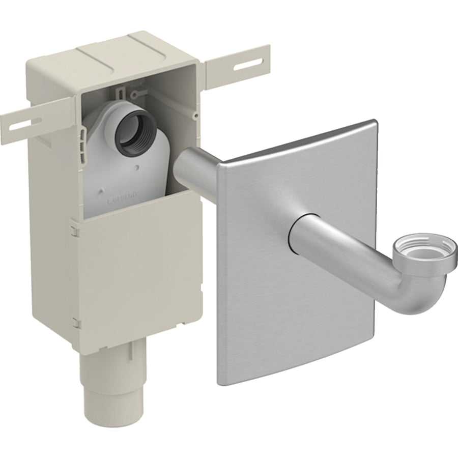 Geberit lavabo gömme sifon seti, yatay çıkış: d=50–56mm, G=1 1/4″, d1=32mm, Fırçalanmış paslanmaz çelik