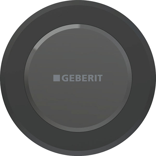 Elektronik deşarj tetiklemeli Geberit klozet deşarj kontrolü, elektrikli, Sigma 12 cm gömme rezervuar için, 2 kademeli deşarj, tip 10 kızılötesi düğmeli, round: mat siyah