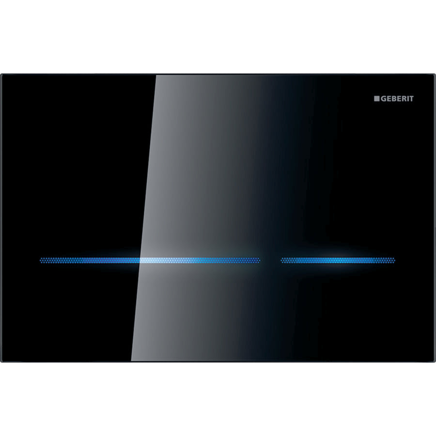 Geberit elektronik klozet deşarj kontrolü, elektrikli, Sigma 8 cm gömme rezervuar için, Sigma80 kumanda kapaklı, square, temassız: siyah / Aynalı cam