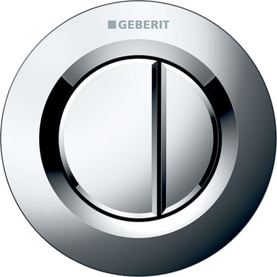 Geberit tip 01 uzaktan kumanda, yuvarlak, pnömatik, 2 kademeli deşarj, gömme basma butonu: krom / Parlak