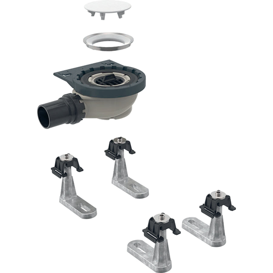 Geberit dört ayaklı duş gideri, Setaplano duş zemini için, sifon yüksekliği 50 mm: d=50mm
