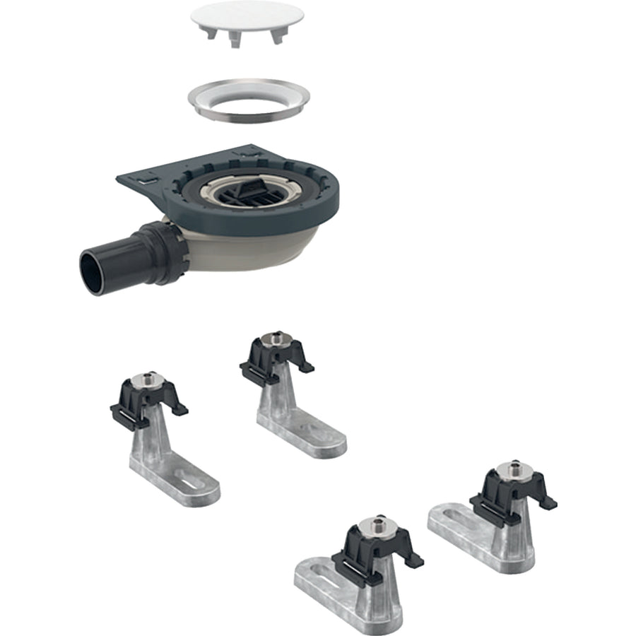 Geberit dört ayaklı duş gideri, Setaplano duş zemini için, sifon yüksekliği 30 mm: d=40mm
