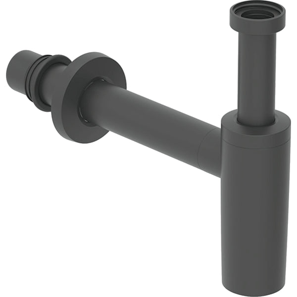 Lavabo için Geberit sifon, yatay çıkış, conta, duvar rozeti: d=32mm, G=1 1/4″, mat siyah