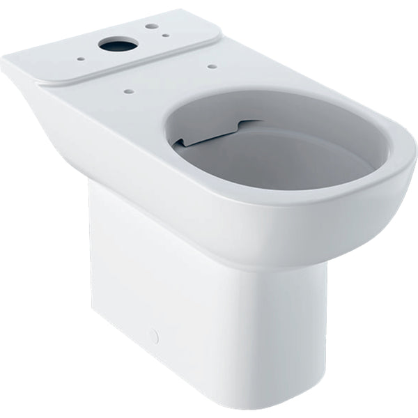 Geberit Smyle sıva üstü rezervuar için yere oturan klozet, alçak tip, kısmen kapalı form, Rimfree: T=64cm, Beyaz