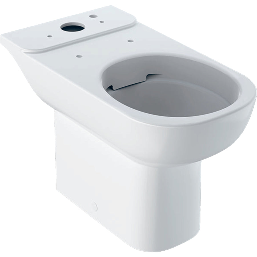 Geberit Smyle sıva üstü rezervuar için yere oturan klozet, alçak tip, kısmen kapalı form, Rimfree: T=64cm, Beyaz