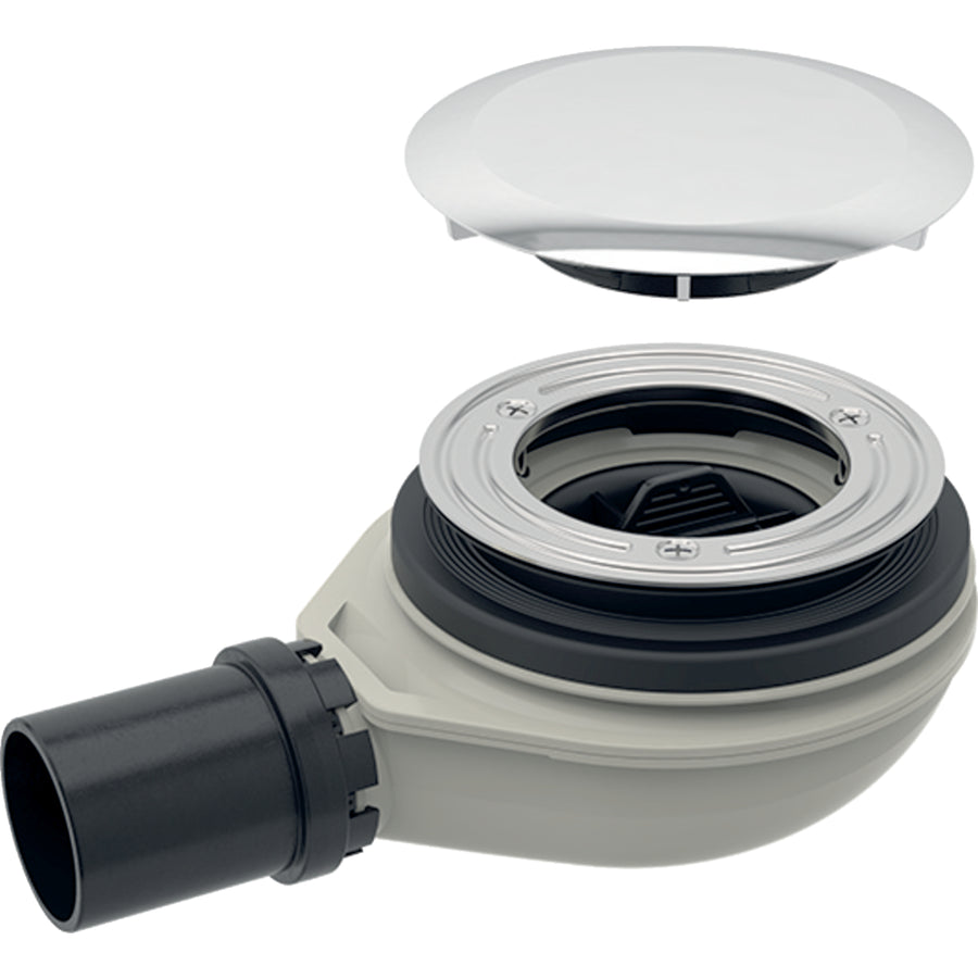 Geberit duş gideri d90, tahliye kapağı ile, sifon yüksekliği 30 mm, PE çıkış: d=40mm, krom / Parlak, Bağlantı manşonu=PE-HD