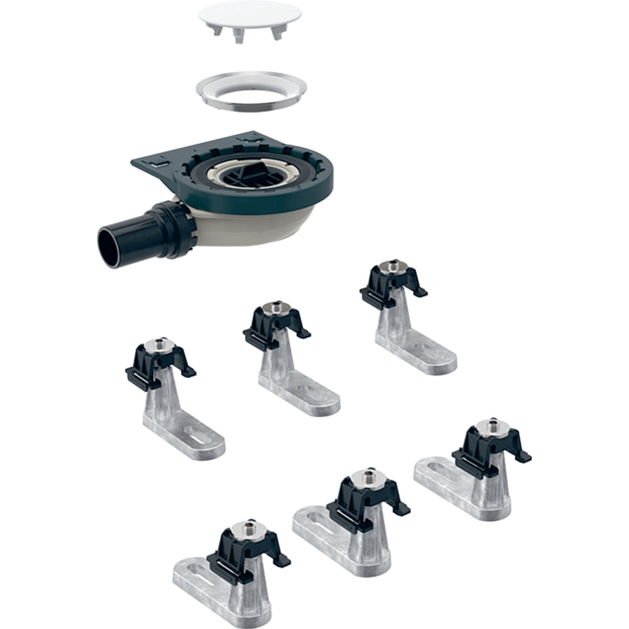 Geberit altı ayaklı duş gideri, Setaplano duş zemini için, sifon yüksekliği 30 mm