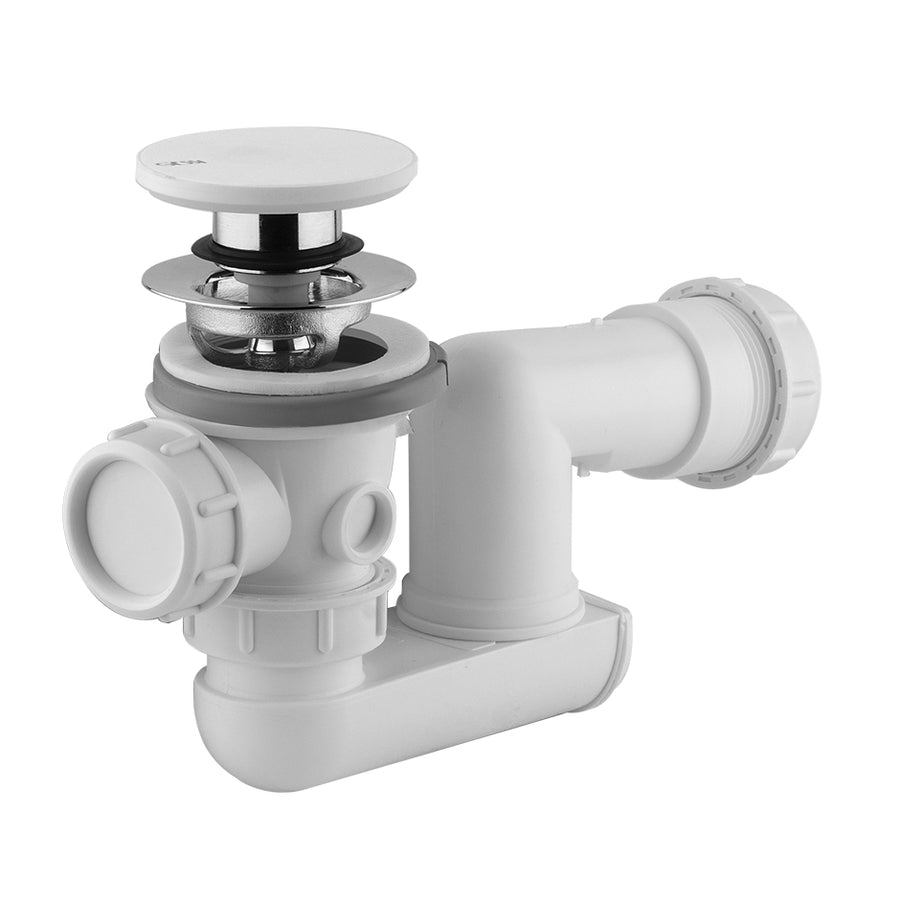 Gessi Küvet İçin Polietilen "Stop&Go" Otomatik Gider, Cristalplant® (Mat Beyaz) Tıpalı - 01707