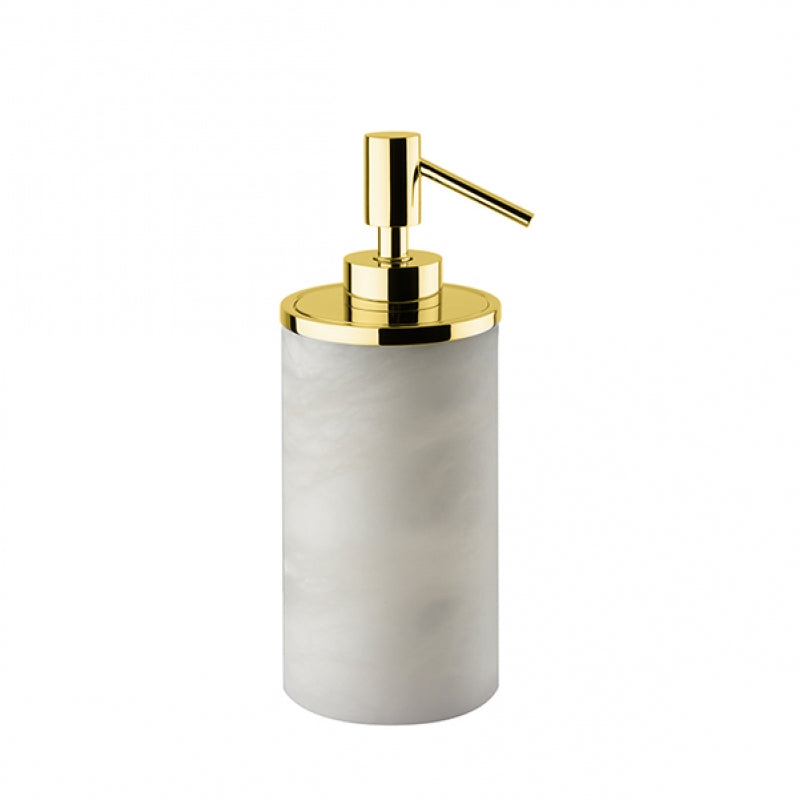 Windisch Alabaster Sıvı Sabunluk, Tezgah Üstü - Doğaltaş/Altın