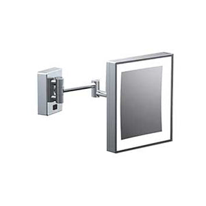 Omax Ayna, Led Işıklı(A.Sarı), Çift Kollu, Kare, 3x - Krom