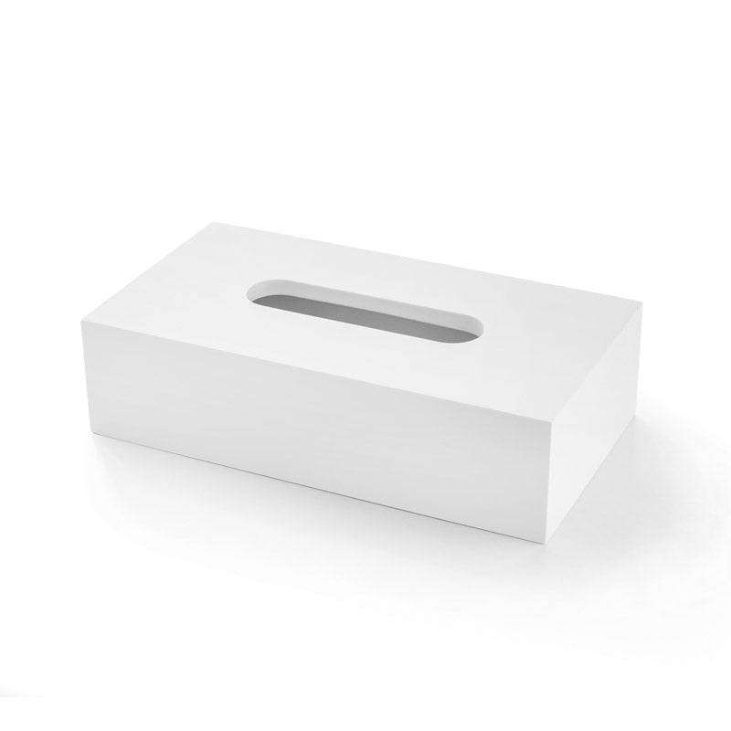3SC BeMood White Mendil Kutusu, Tezgah Üstü, 24.5x6.5hx13 cm - Beyaz