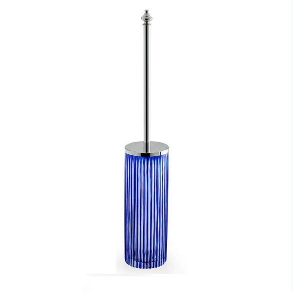 3SC Blue Sky Crystal Tuvalet Fırçalık, Yerden - Mavi/Krom