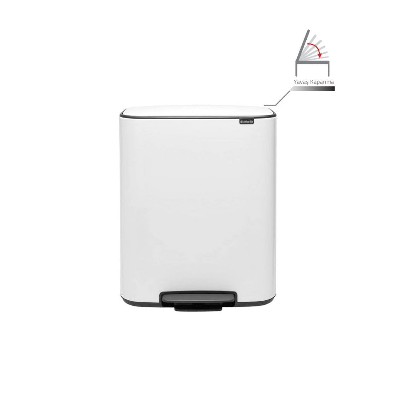 Brabantia Bo Çöp Kovası, Pedallı, 2x30lt - Beyaz
