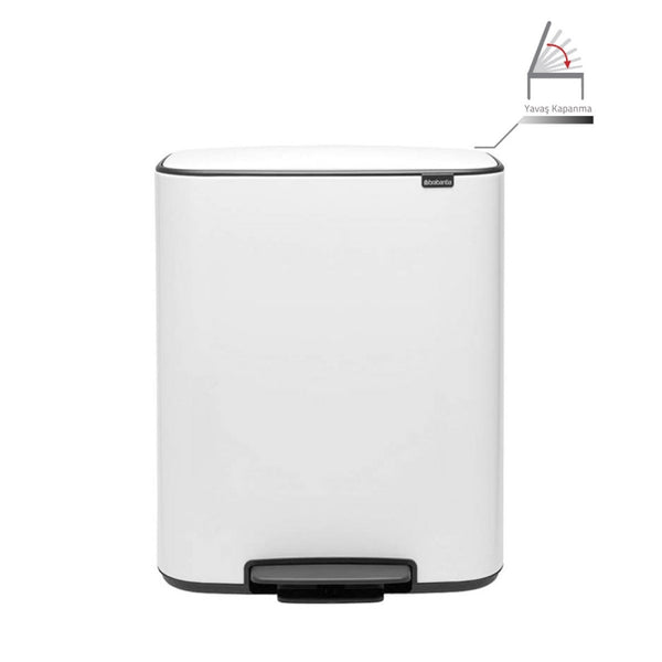 Brabantia Bo Çöp Kovası, Pedallı, 60lt - Beyaz