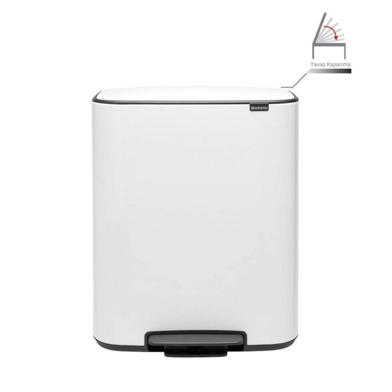 Brabantia Bo Çöp Kovası, Pedallı, 60lt - Beyaz