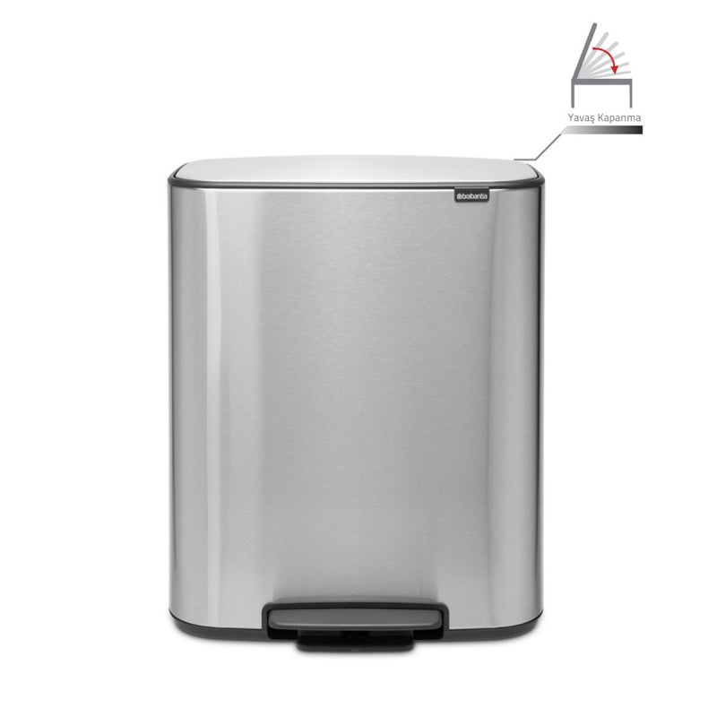 Brabantia Bo Çöp Kovası, Pedallı, 60lt - Paslanmaz Çelik