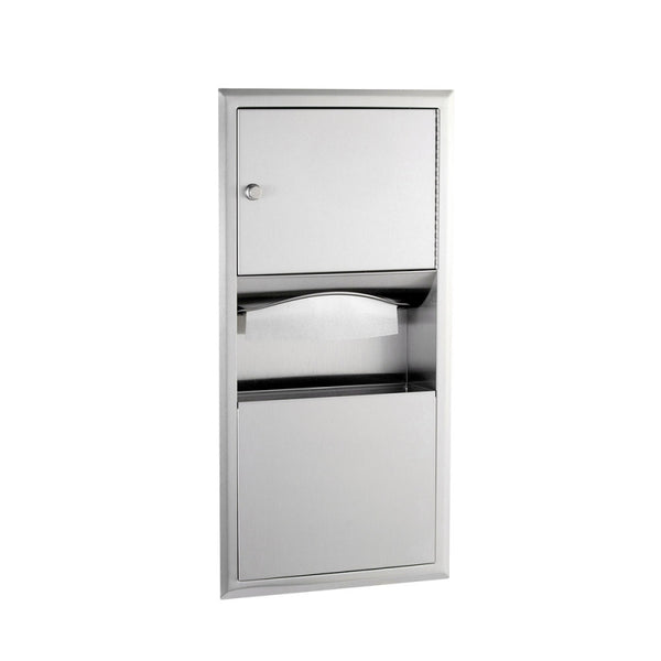Bobrick Classic Kağıt Dispanseri Çöp Kovası Ankastre, 7,6lt - Paslanmaz Çelik