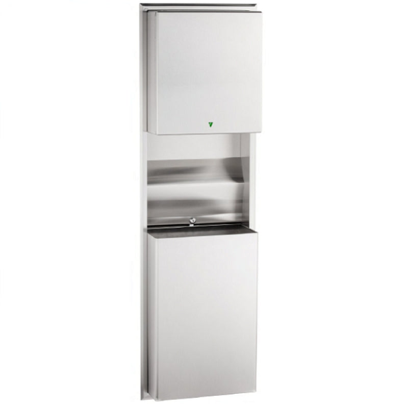 Bobrick Classic Kağıt Dispanseri Çöp Kovası Fotoselli, Yarı Ankastre, 45lt - Paslanmaz Çelik