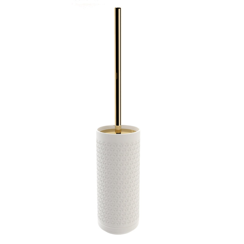 Pom d'Or Equilibrium Tuvalet Fırçalık, Yerden(Hexagon) - MatBeyaz/Altın