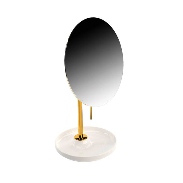 Pom d'Or Equilibrium Makyaj Aynası, Tezgah Üstü, 5x - MatBeyaz/Altın