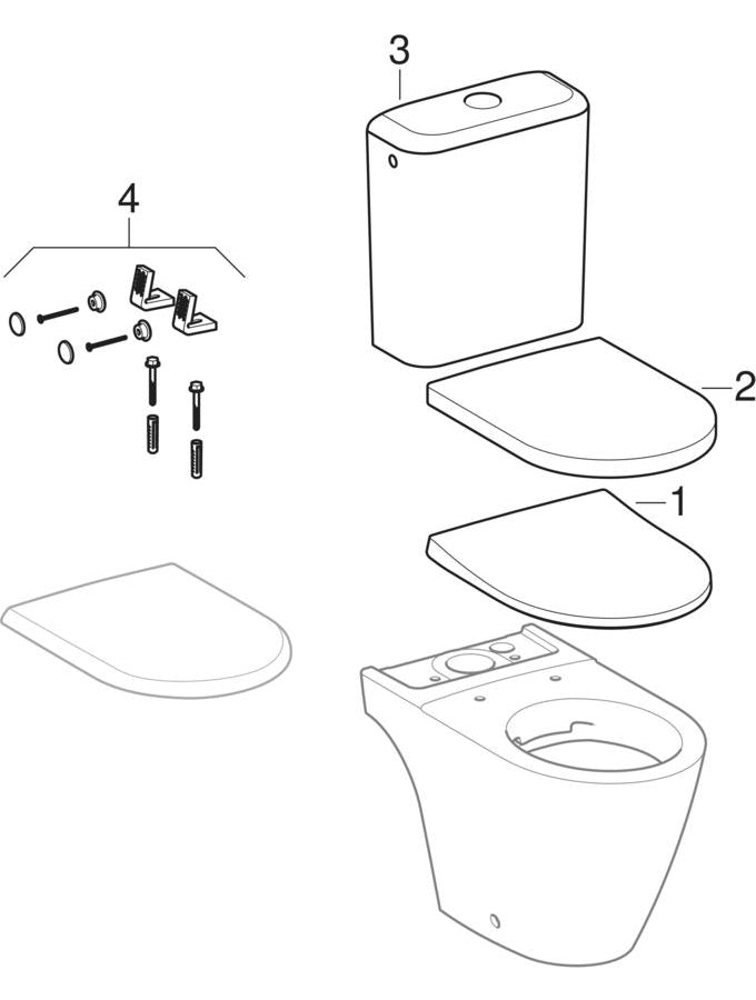 Yere oturan klozet, Rimfree (Geberit iCon, Lovely) — Geberit resmî montaj çizimi