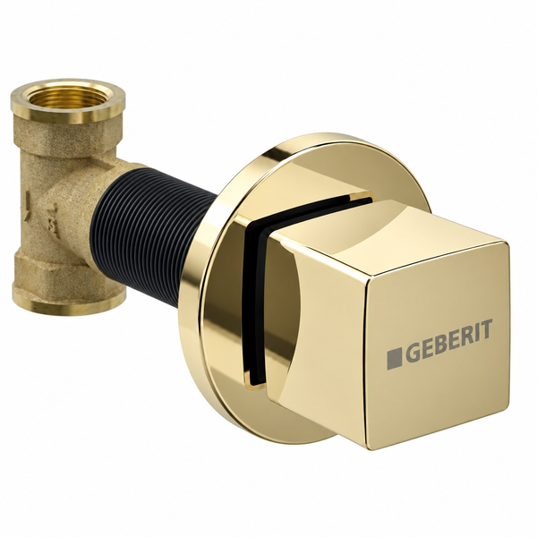 Geberit Kare Ankastre Stop Valf Taharet Musluğu Gold – İç Set Dahil
