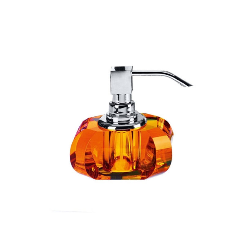 Decor Walther Kristall Sıvı Sabunluk, Tezgah Üstü - Krom/Amber