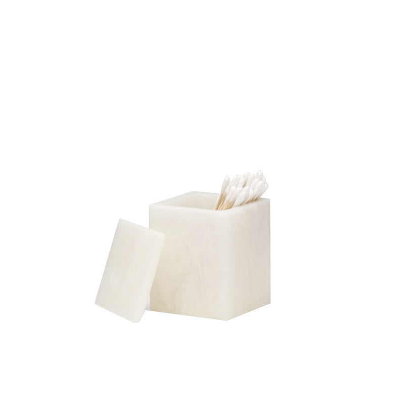 OMG Lal Pamukluk, Kare, Tezgah Üstü, 7.7xh10cm - Beyaz