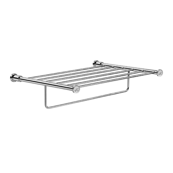 Windisch Moonlight Round Havluluk Raflı, 51cm - Beyaz Kristal/Krom