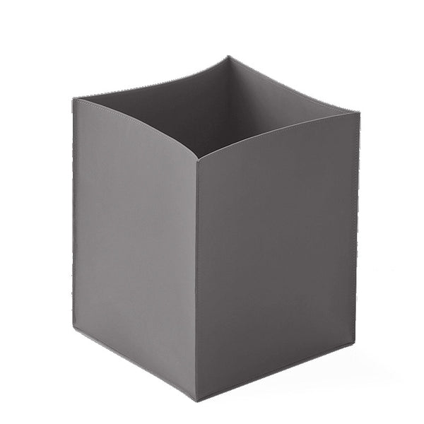 Decor Walther Nappa Çöp Kovası, Açık, Kare, 24xh28.5cm - Suni Deri/Gri