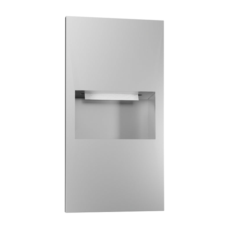 OMG Rigi Kağıt Dispanseri+Çöp Kovalı, Ankastre, 34x66.2hx14cm - Paslanmaz Çelik