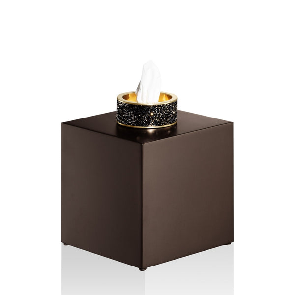 Decor Walther Rocks Mendil Kutusu Kare, Tezgah Üstü - Koyu Bronz/Mat Altın