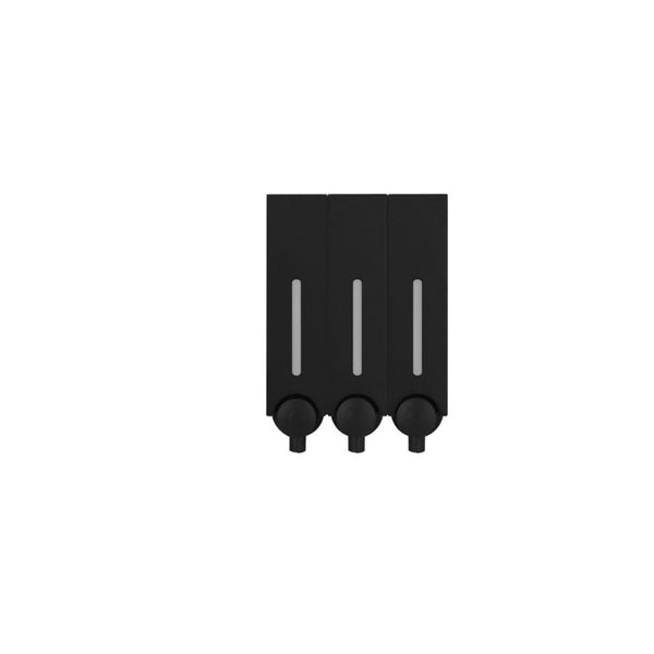 OMG Sıvı Sabunluk, Üçlü, ABS, 0.25ltx3 - Mat Siyah