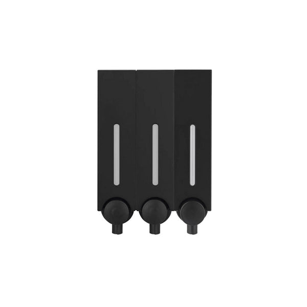 OMG Sıvı Sabunluk, Üçlü, ABS, 0.25ltx3 - Mat Siyah