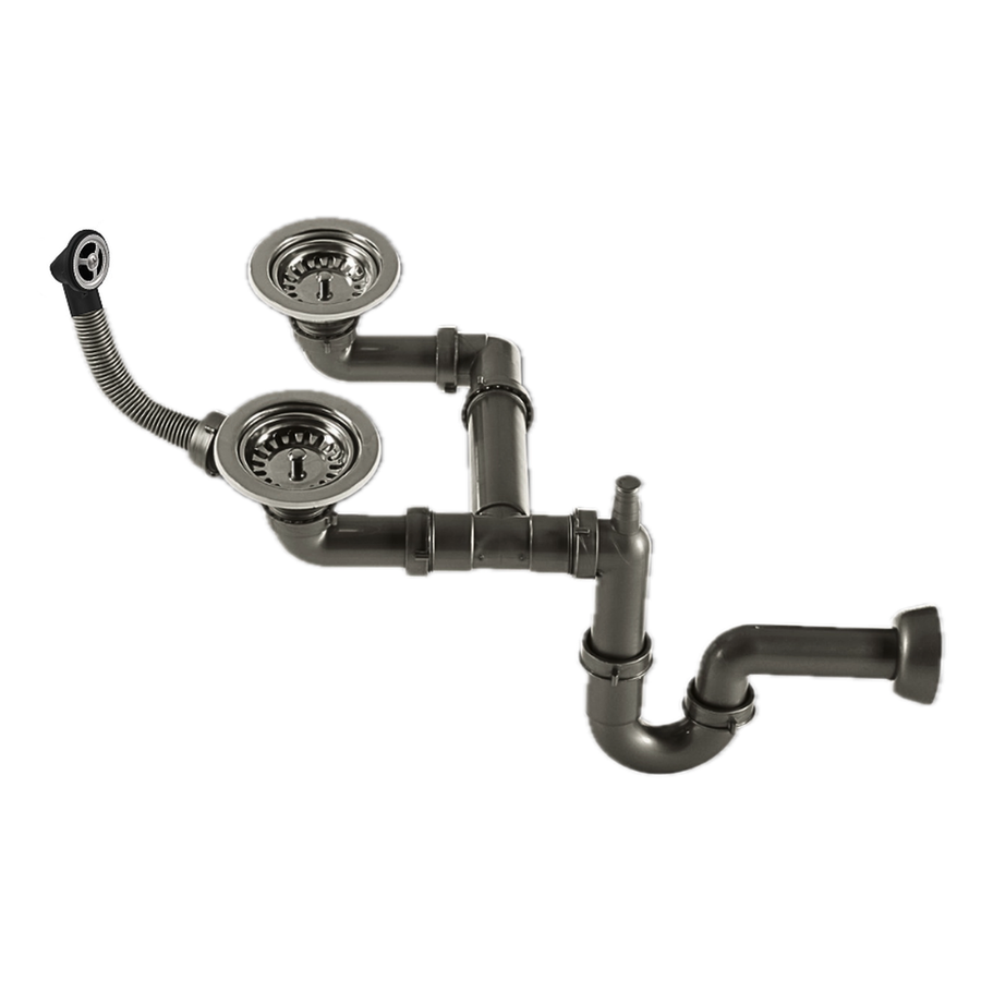 Teka 1.5 Göz Eviye Sifon Takımı (Oval Yuvarlak Taşmalık)